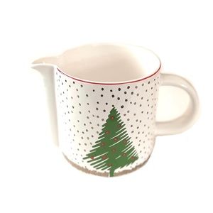 Vintage Waechtersbach Ceramic Pitcher with Christmas Tree in Snow Graphic